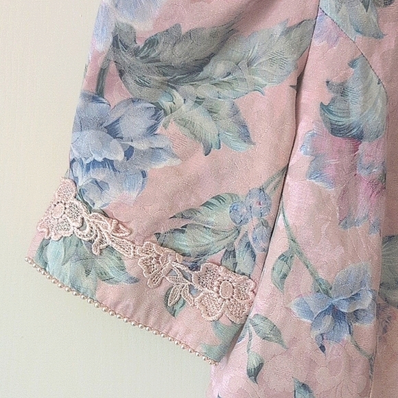 Vintage Nah Nah Collection by Jonathan Tait Women 14P Pink Floral Shirt Coquette - Picture 5 of 9
